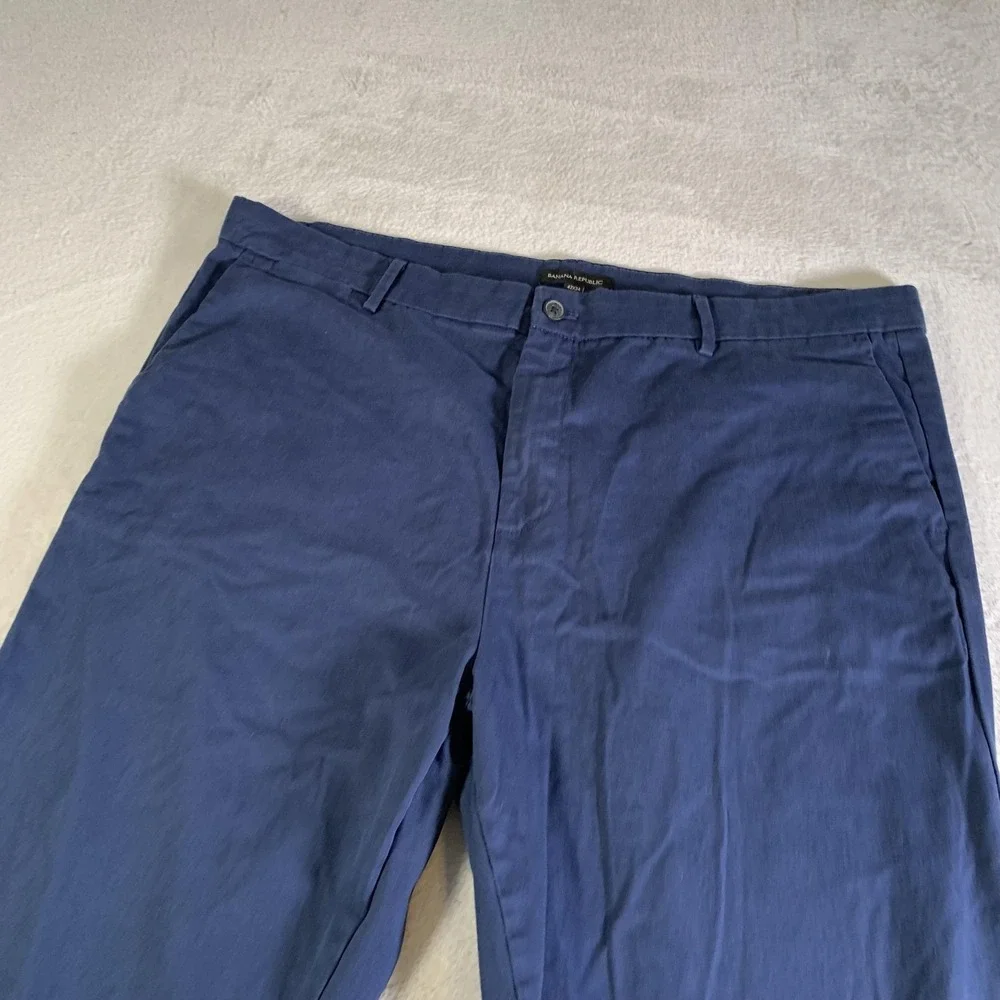 Banana Republic Pants Mens 42x34 Blue‎ Chino Straight Leg Stretch Casual Cotton